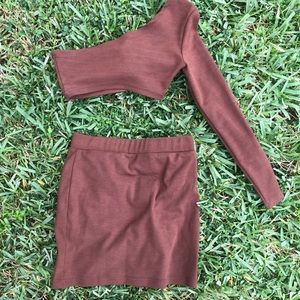 Brown skirt set